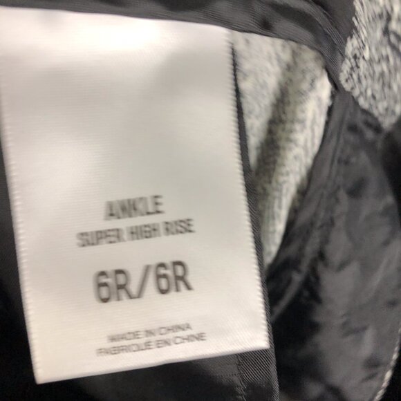 Express Ankle Super High Rise Paper Waist Grey Herringbone Pants Size 6R - Picture 6 of 7